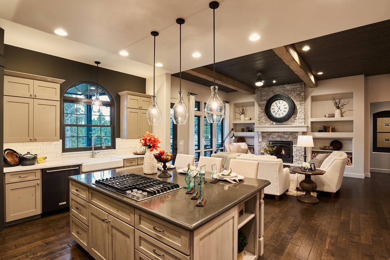 Open-concept kitchen and living room